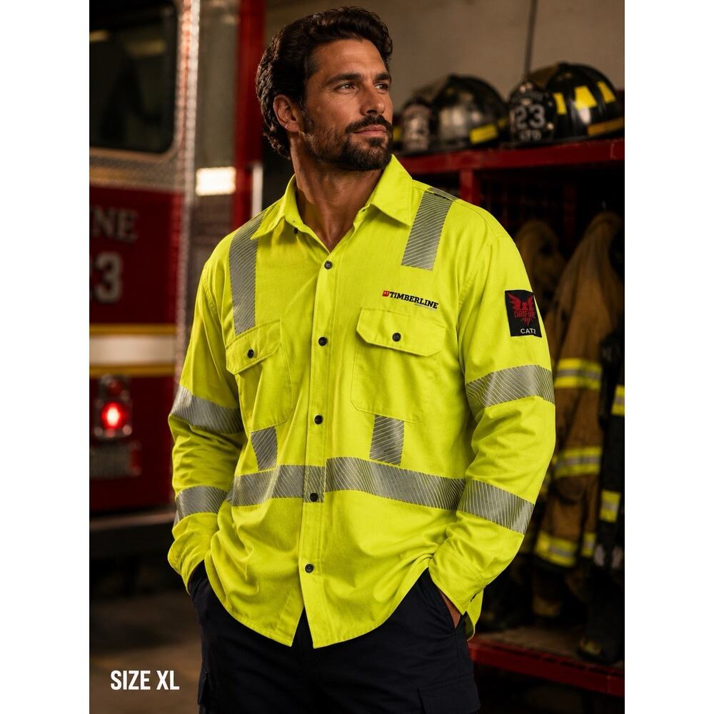 DRIFIRE Timberline Flame Resistant Reflective Hooded Yellow Jacket Shirt XL